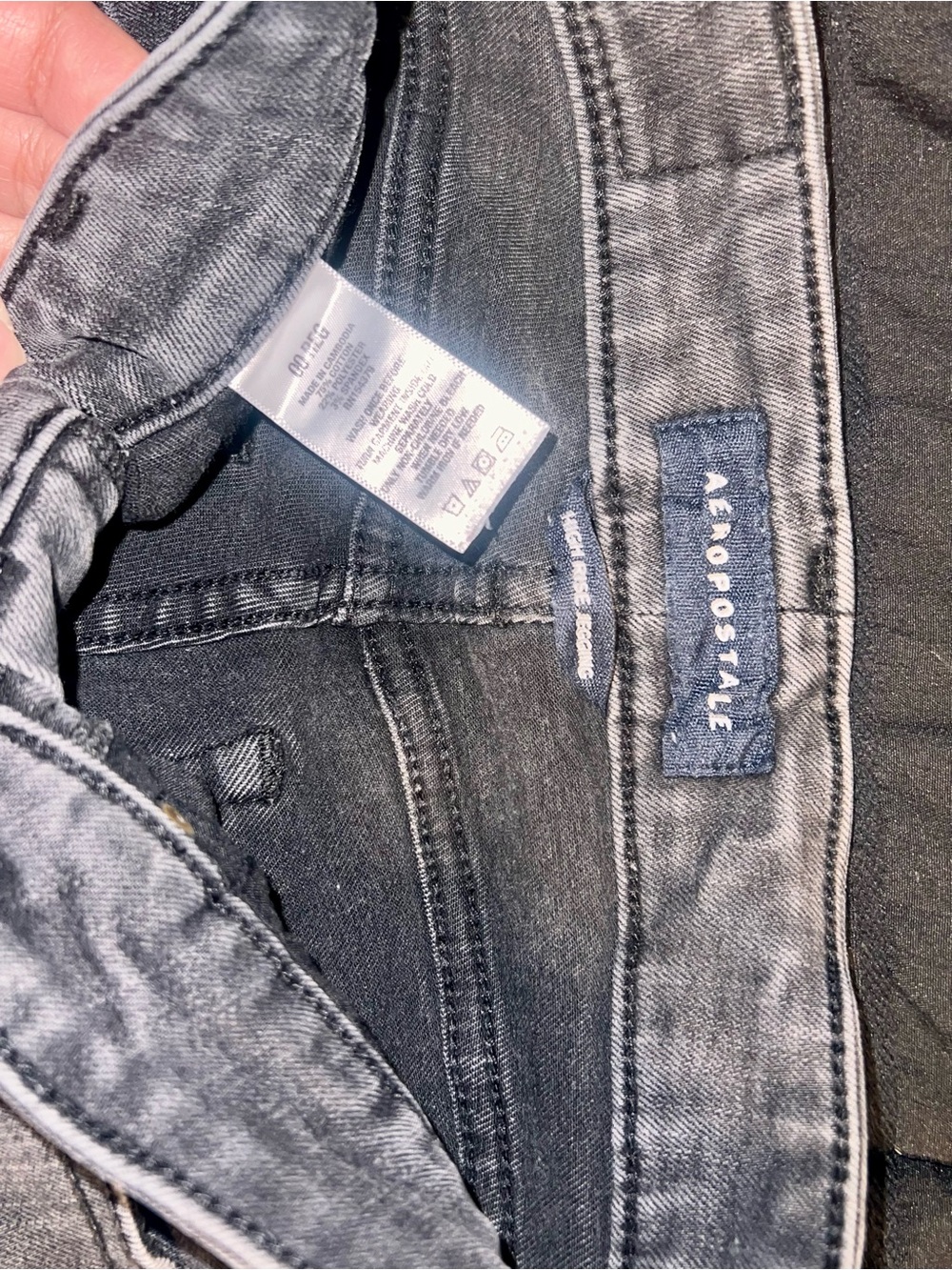 Aeropostale Women's Skinny Jeans - Washed Black/Grey